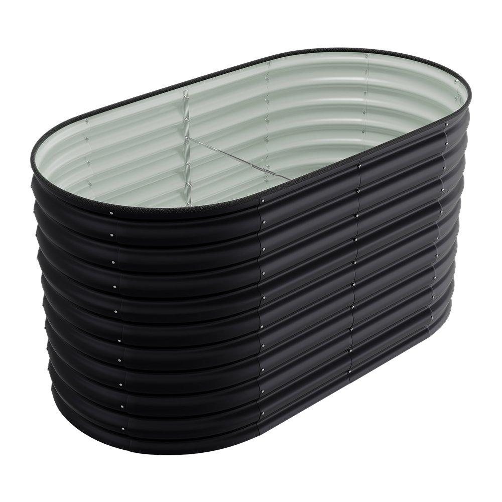 Black - Breeins - Oval-Shaped Galvanized Steel Raised Garden Bed - 4
