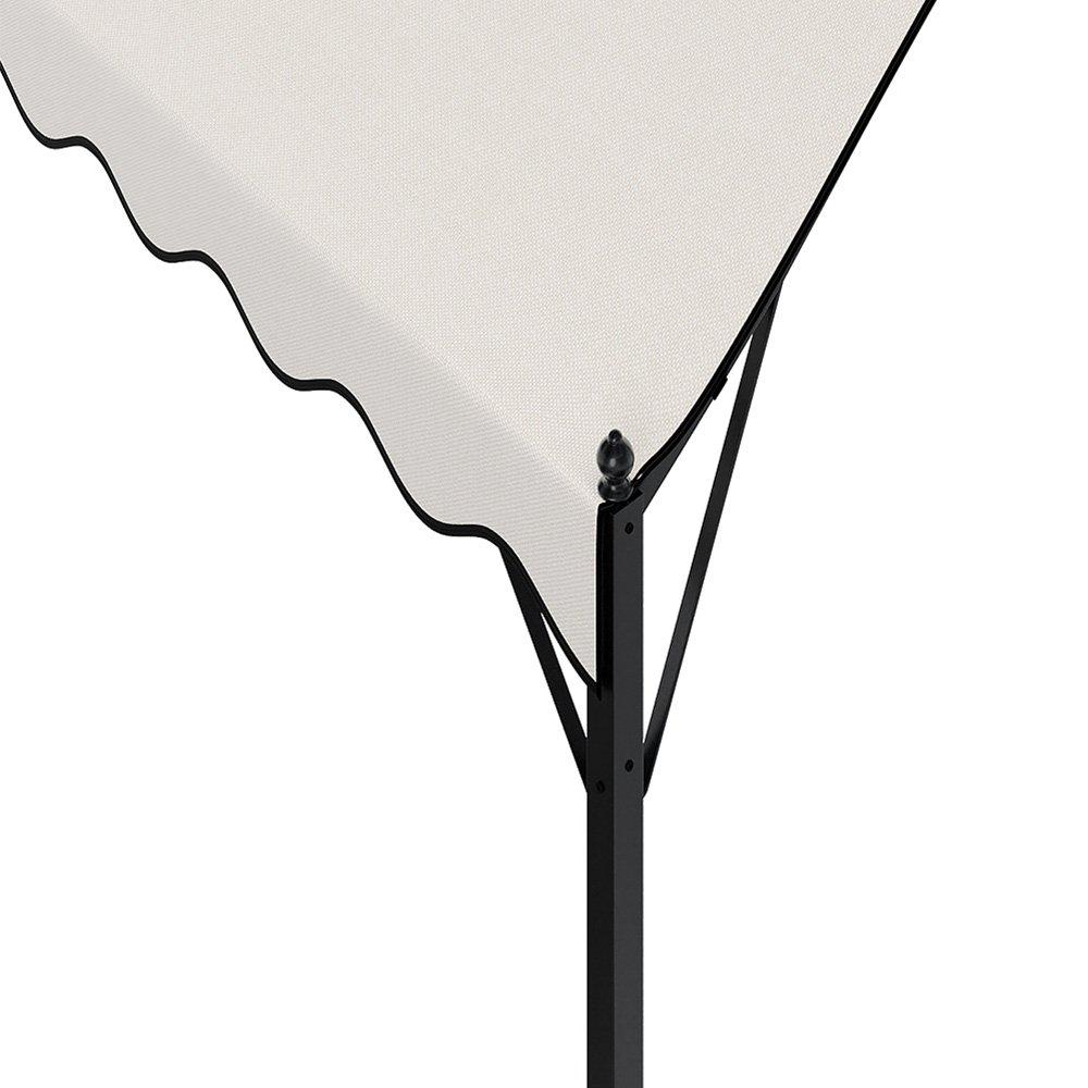 Beige - Breeins - 10x10ft Outdoor Metal Arched Pergola with Canopy - 4