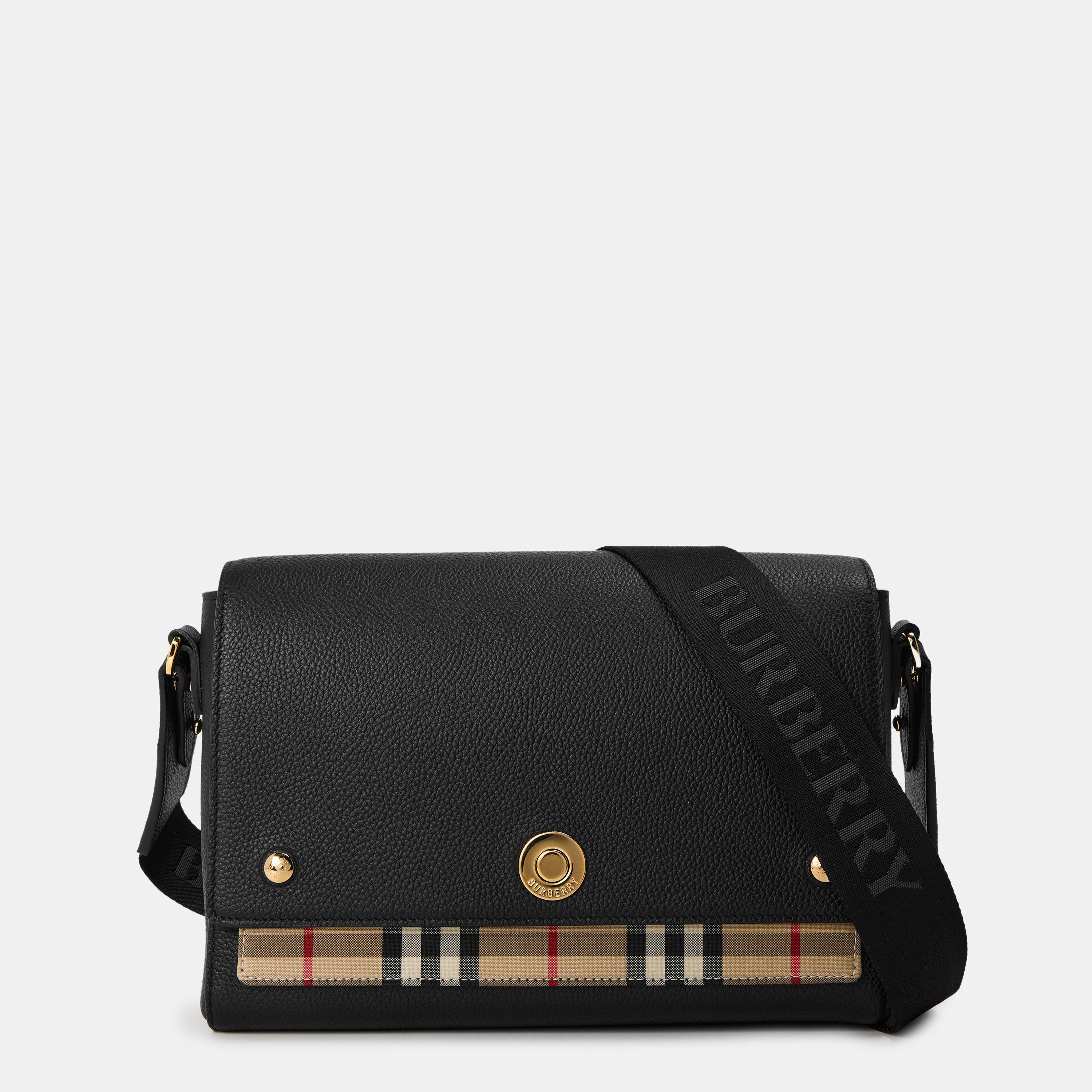 Burberry Women's Check Cotton Top Handle Note Bag