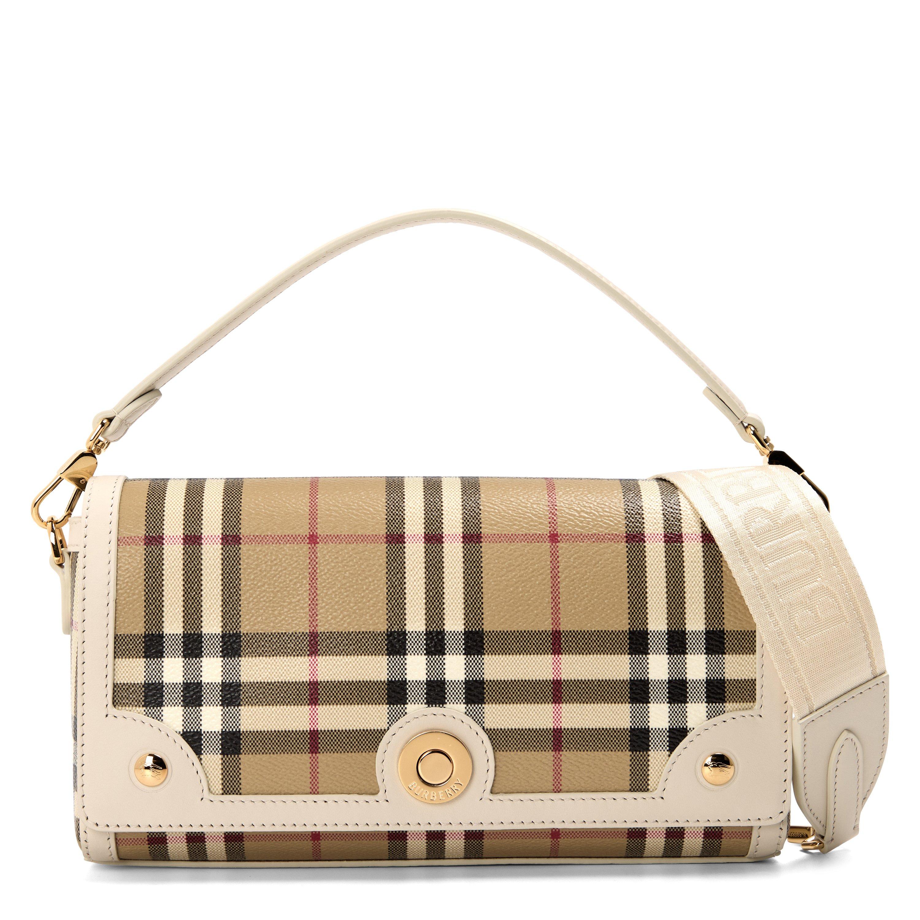 Women's Check Cotton Top Handle Note Bag