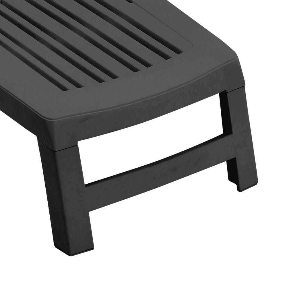 Black - Breeins - Outdoor Folding Lounge Chair Recliner with Wheels - 8