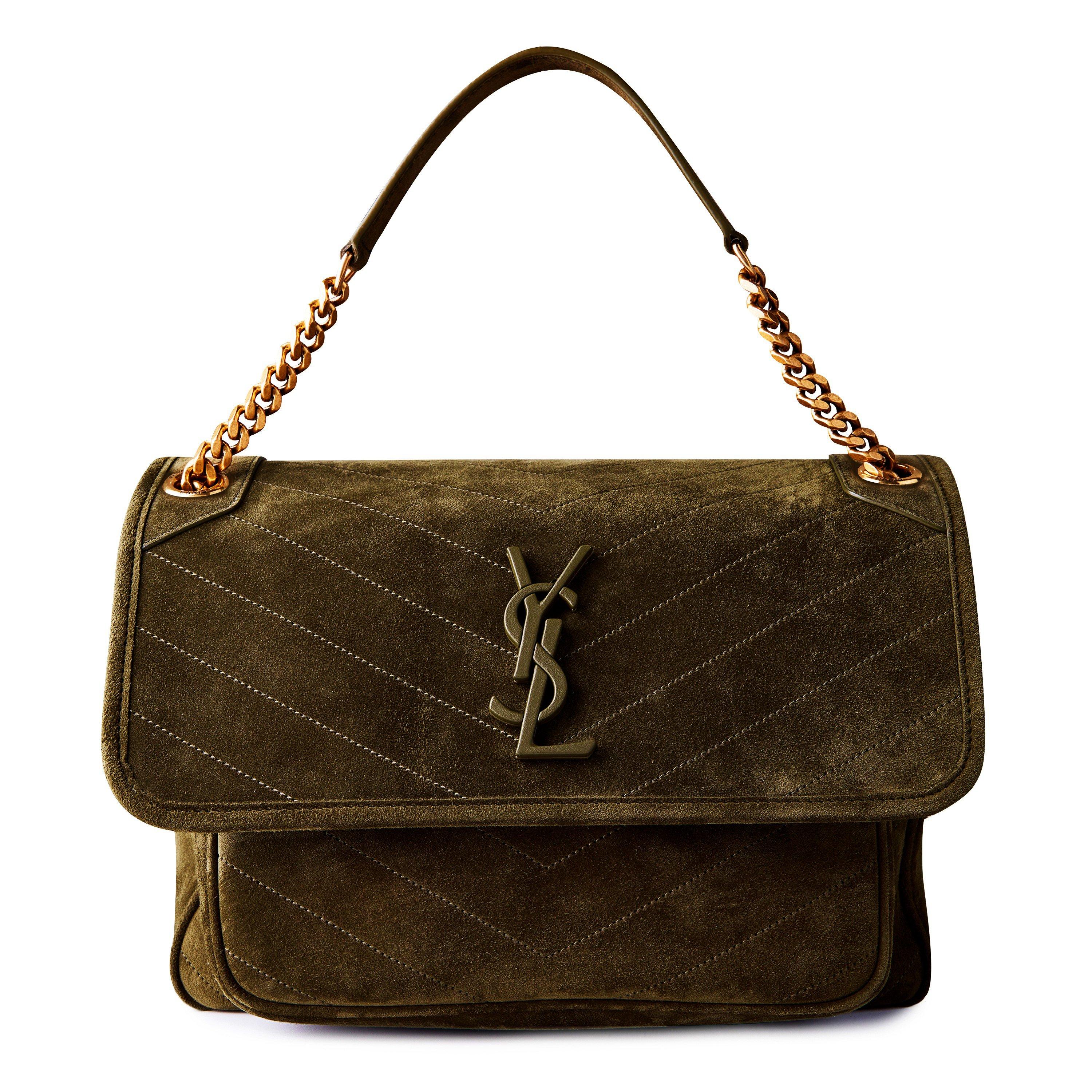 Ysl niki suede shoulder bag sale