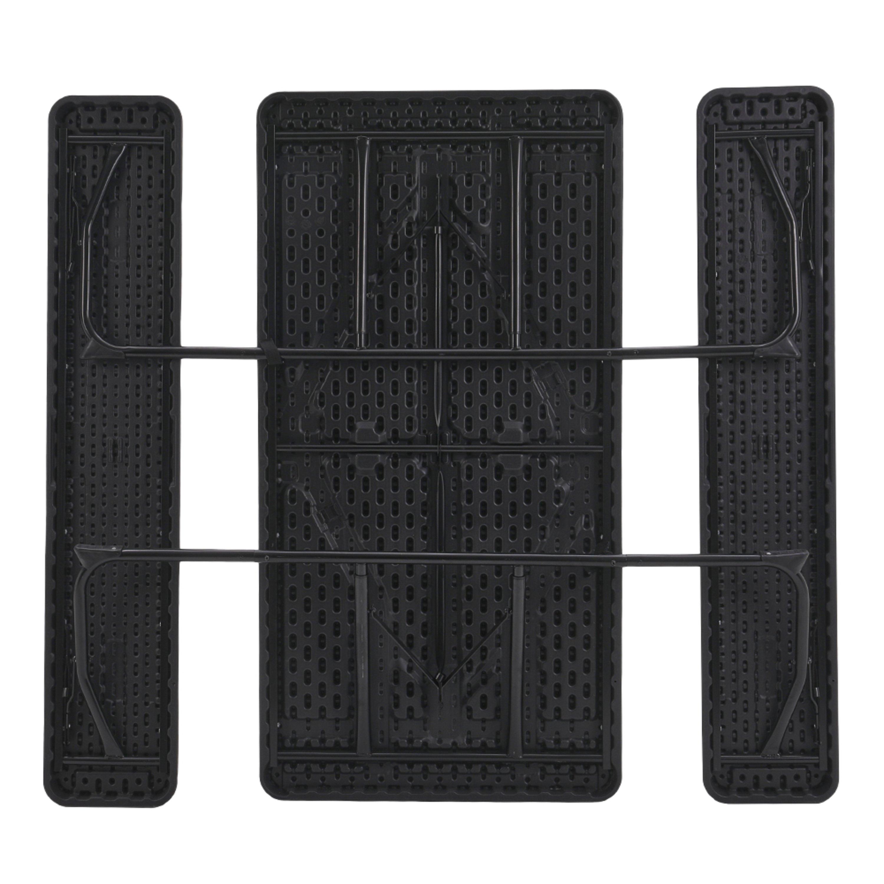 Black - Breeins - 73x151x136cm Foldable Picnic Table and Bench Set - 6