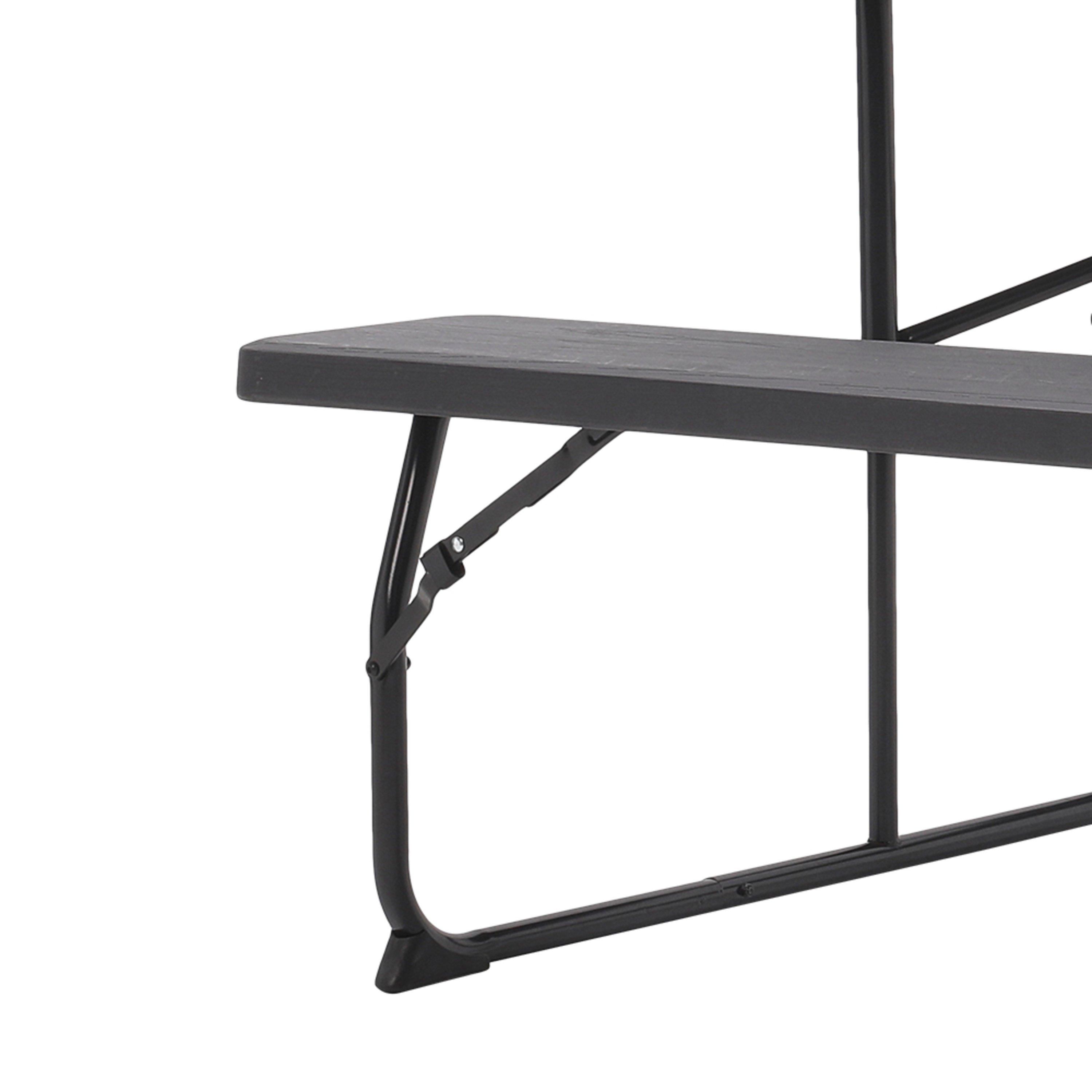 Black - Breeins - 73x151x136cm Foldable Picnic Table and Bench Set - 8