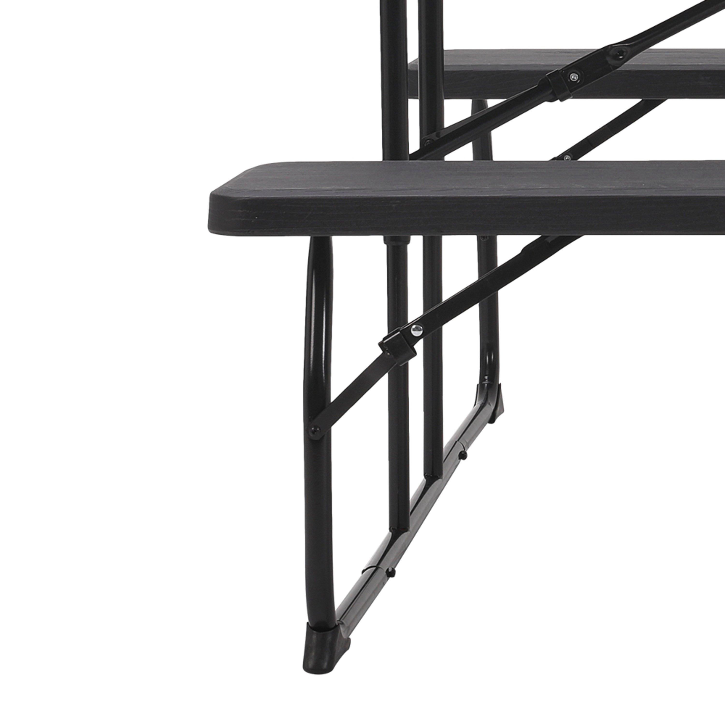 Black - Breeins - 73x151x136cm Foldable Picnic Table and Bench Set - 9