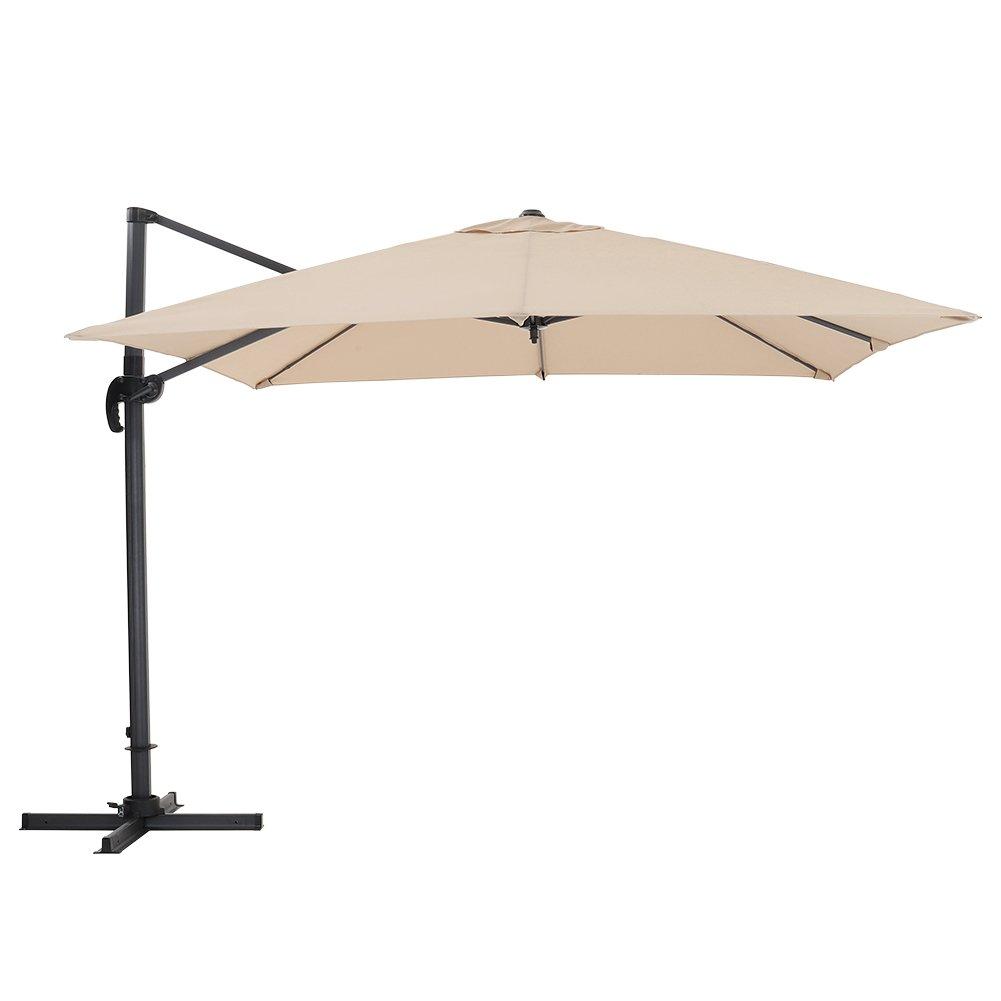 Brown - Breeins - Large Square Outdoor Cantilever Parasol - 3