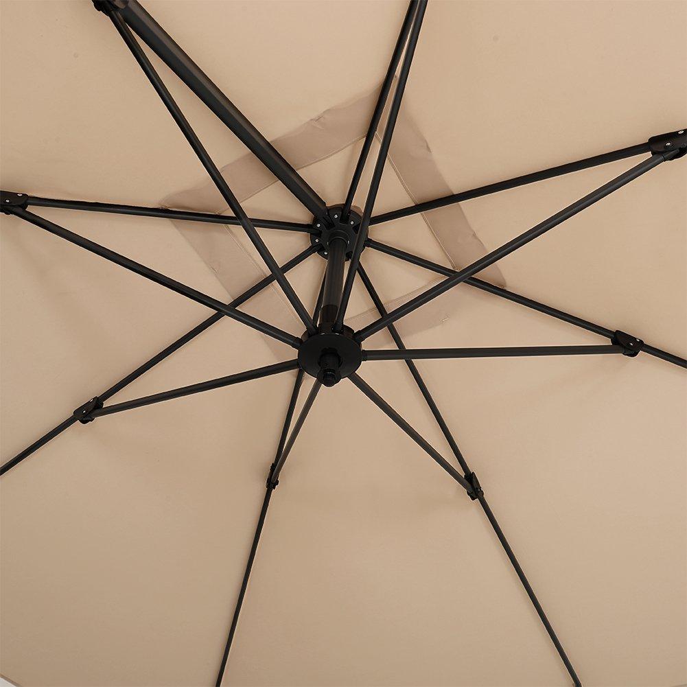 Brown - Breeins - Large Square Outdoor Cantilever Parasol - 6