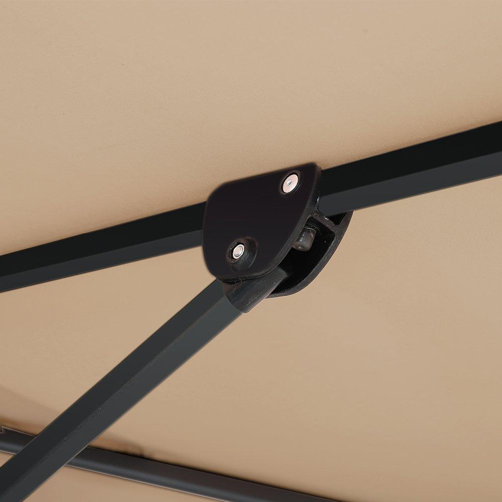 Brown - Breeins - Large Square Outdoor Cantilever Parasol - 7