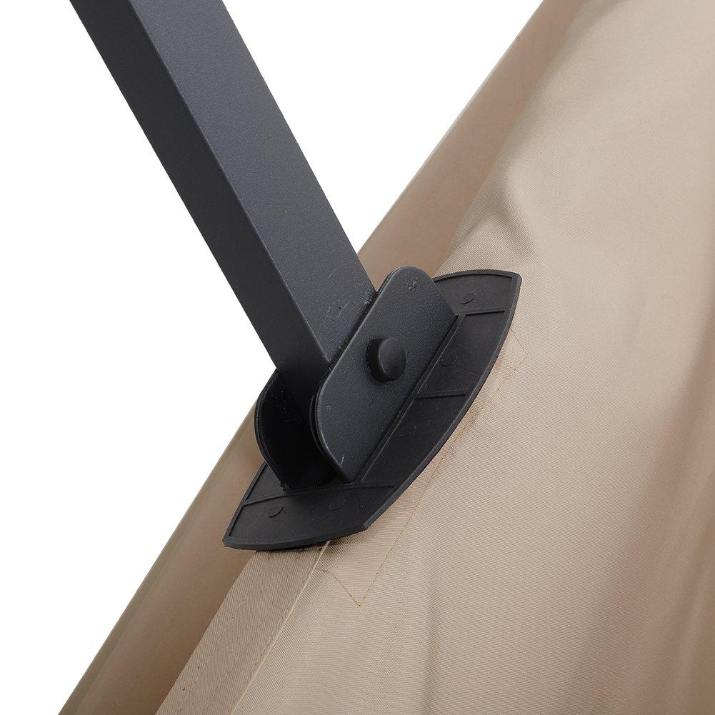 Brown - Breeins - Large Square Outdoor Cantilever Parasol - 8