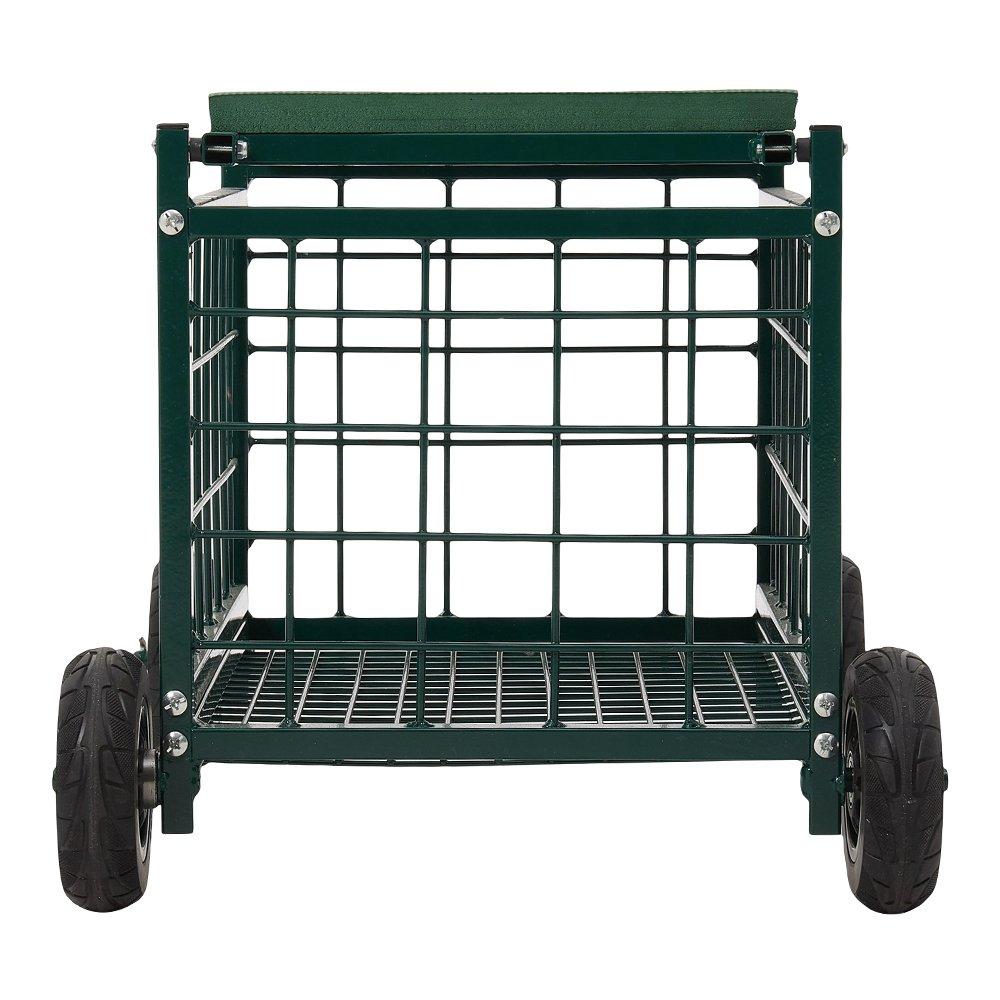 Green - Breeins - Rolling Garden Work Seat Cart with Storage - 2
