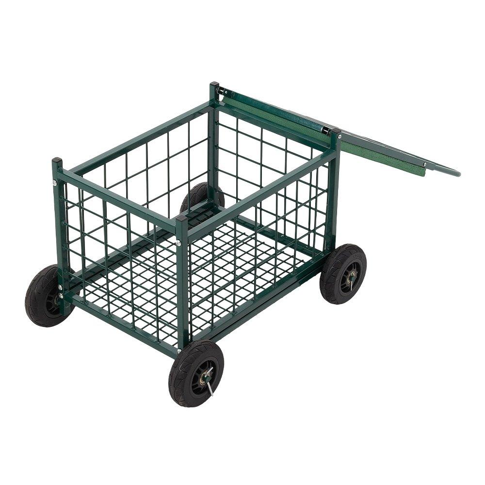 Green - Breeins - Rolling Garden Work Seat Cart with Storage - 3