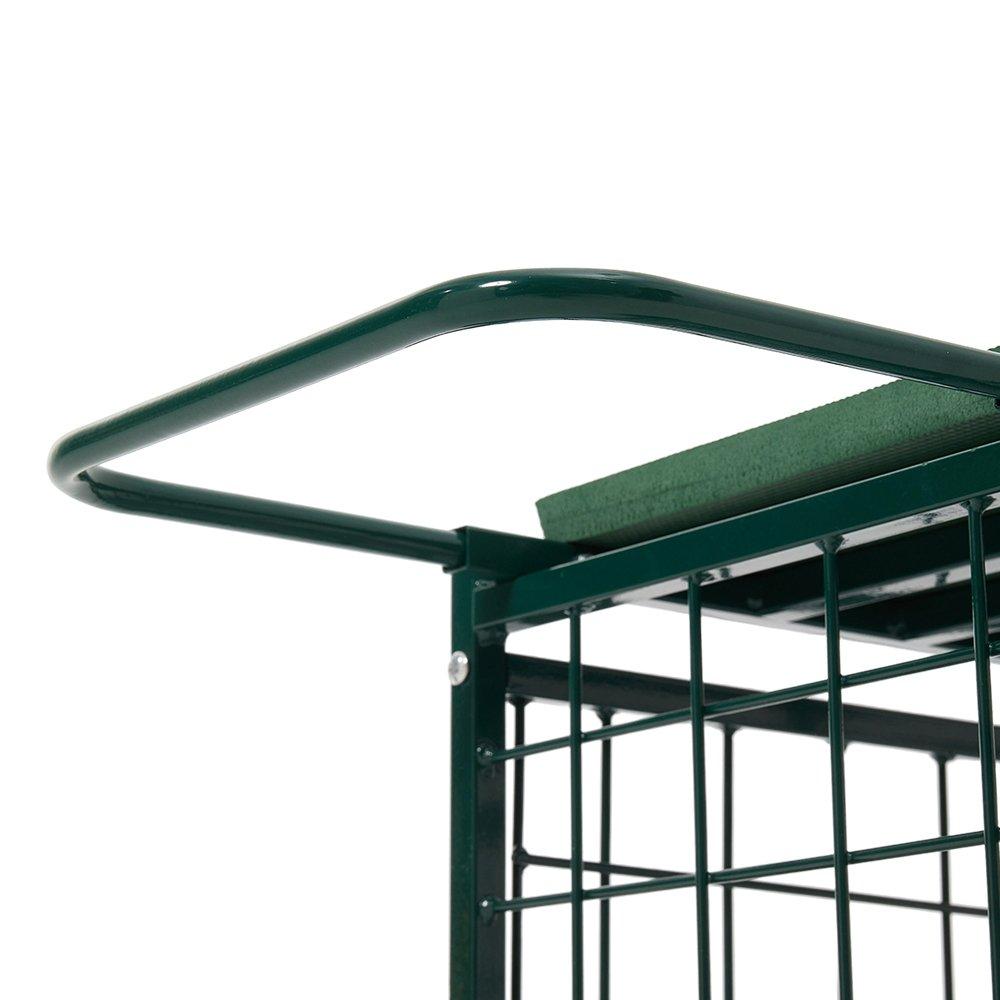 Green - Breeins - Rolling Garden Work Seat Cart with Storage - 7
