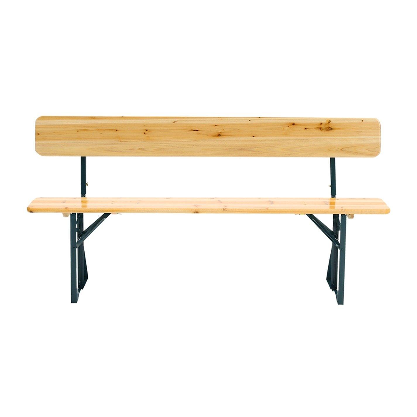 Brown - Breeins Camping - 2 Pcs Folding Wooden Garden Bench Outdoor - 4