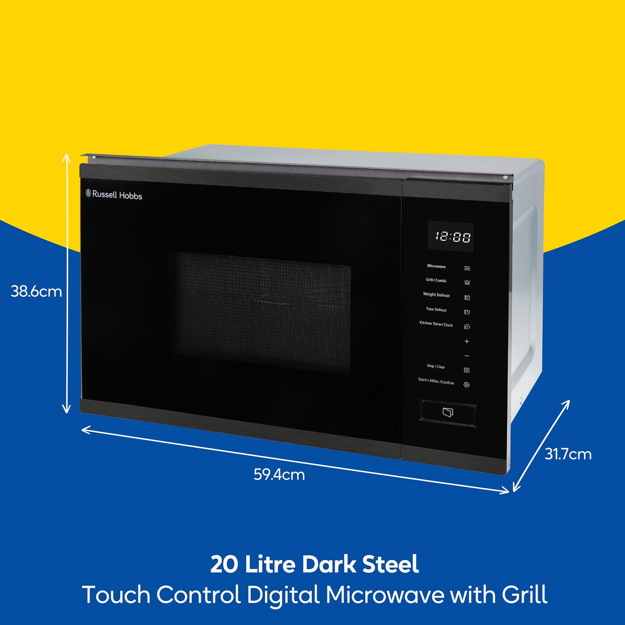 Dark Steel - Russell Hobbs - RHBM2002DS Digital Microwave &Grill 20L Dark Steel - 2