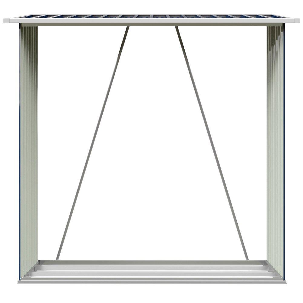 Black - Breeins - 157x157x71cm Outdoor Metal Firewood Storage Shed - 3