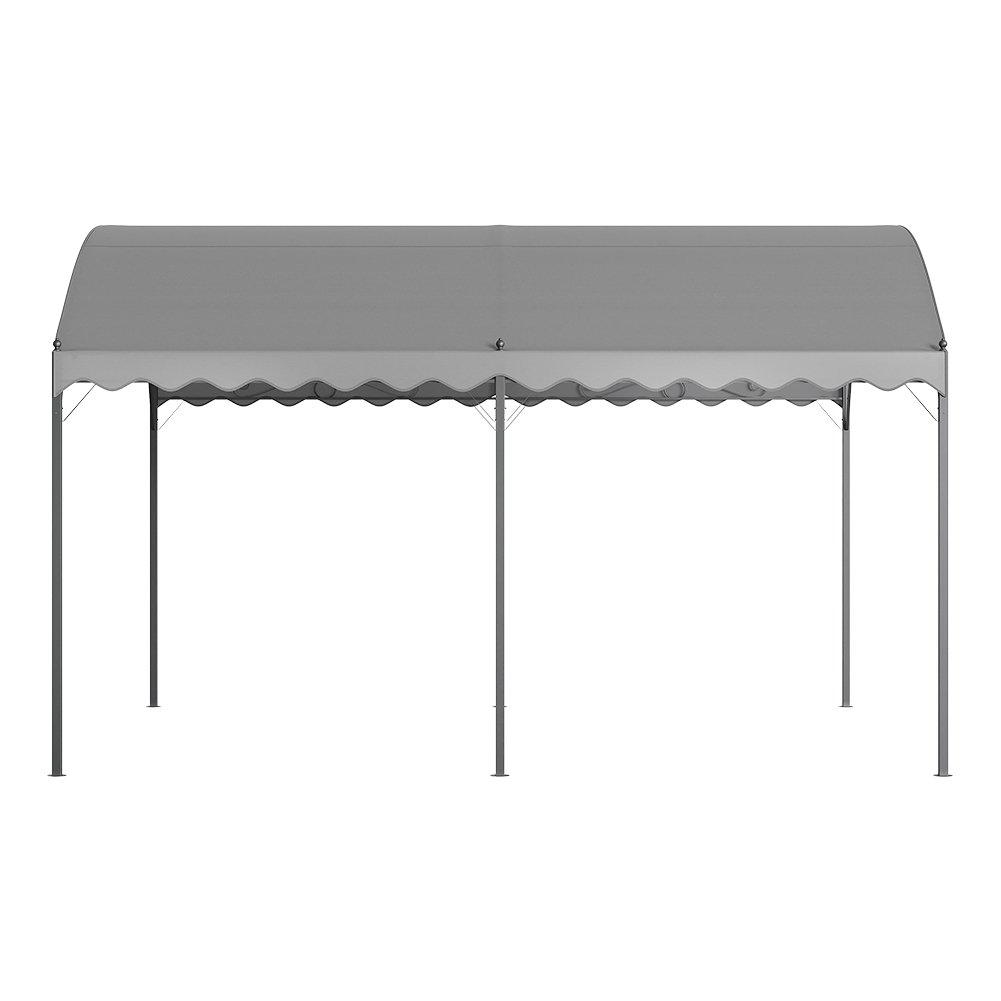 Grey - Breeins - Outdoor Metal Arched Pergola with Shade - 3