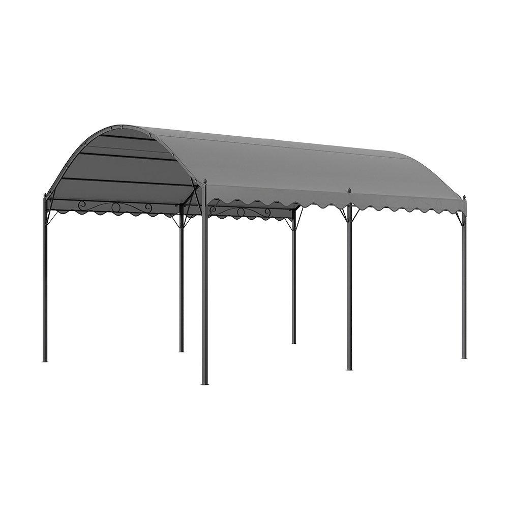 Grey - Breeins - Outdoor Metal Arched Pergola with Shade - 4