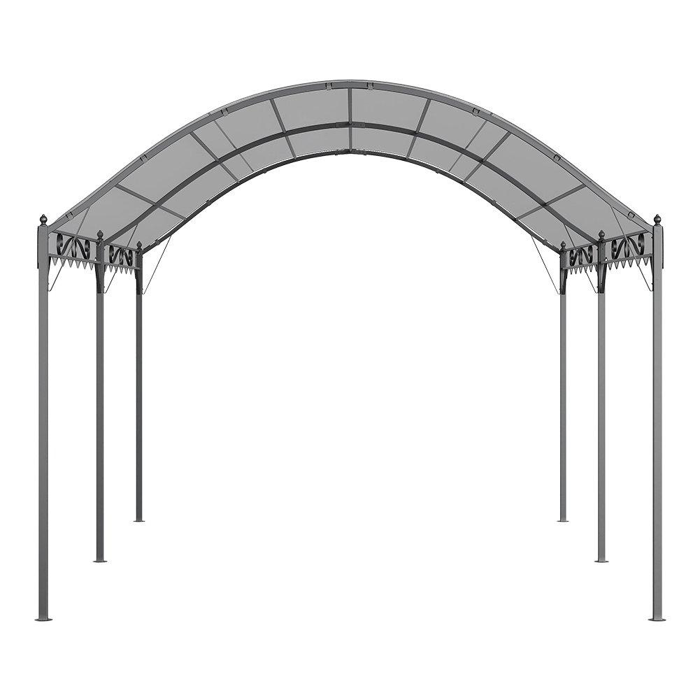 Grey - Breeins - Outdoor Metal Arched Pergola with Shade - 5