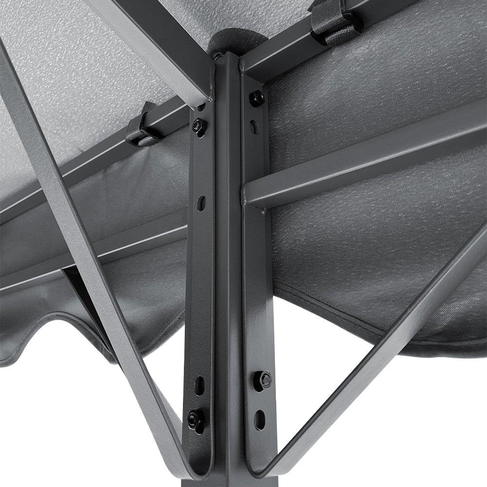 Grey - Breeins - Outdoor Metal Arched Pergola with Shade - 6