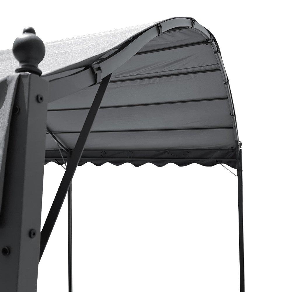 Grey - Breeins - Outdoor Metal Arched Pergola with Shade - 7