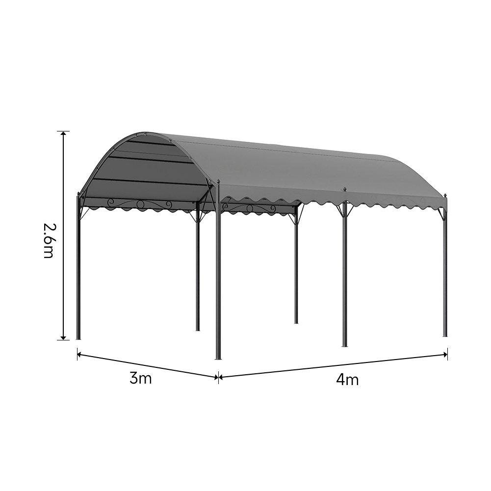 Grey - Breeins - Outdoor Metal Arched Pergola with Shade - 9