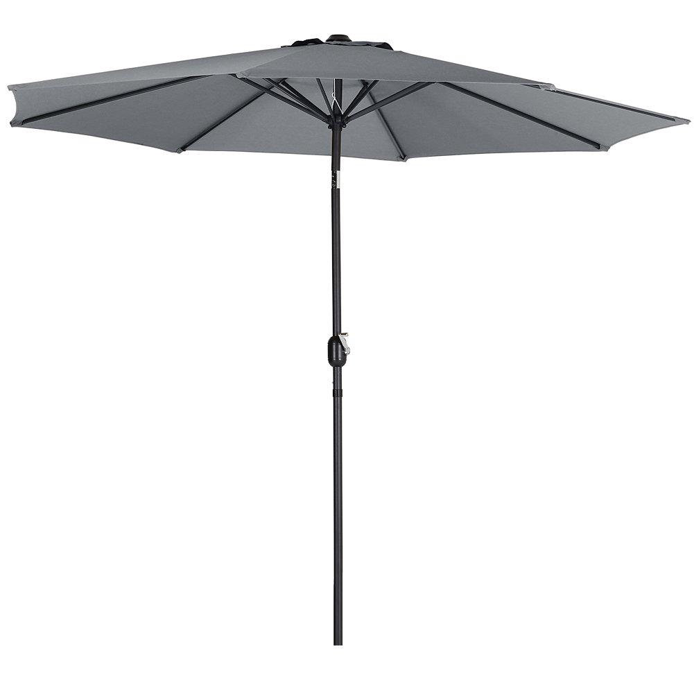 Grey - Breeins - 3M Rotating Patio Parasol for Outdoors Grey - 3