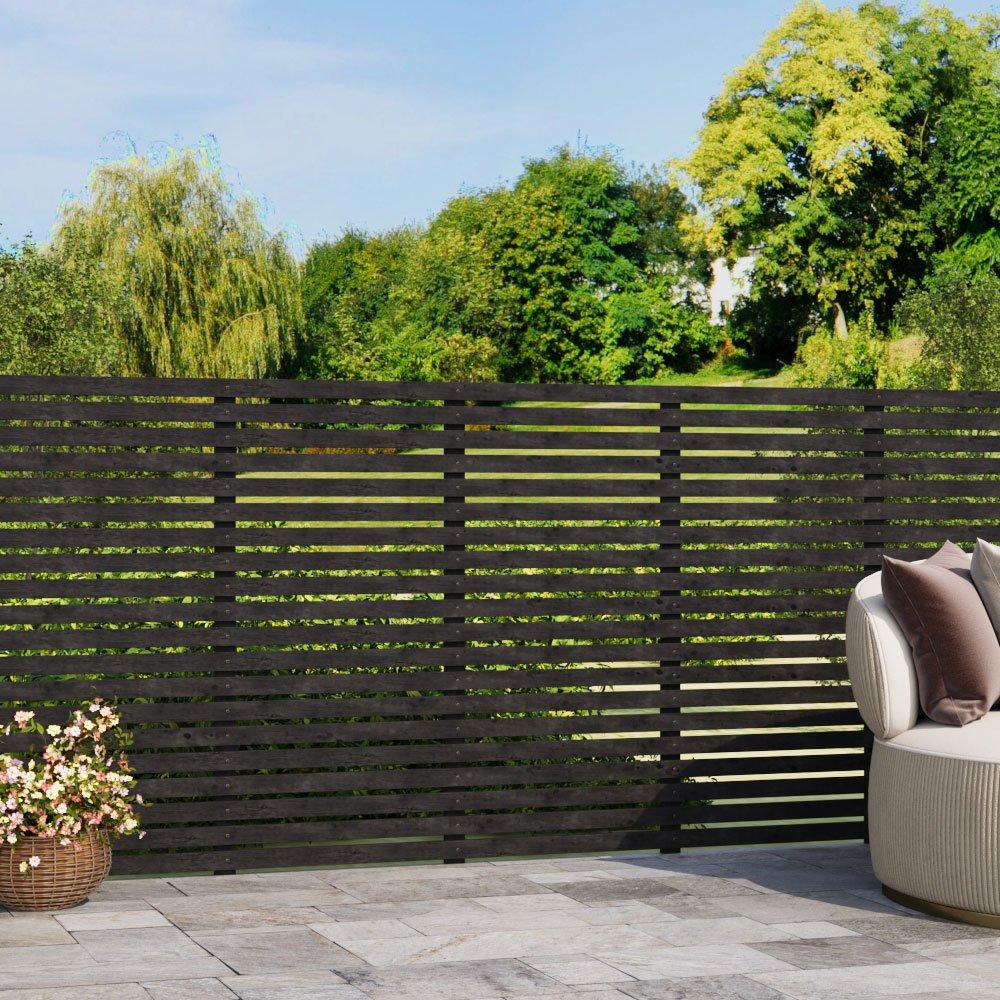 Grey - Breeins - 120cm Height Grey Garden Privacy Wood Fence - 2
