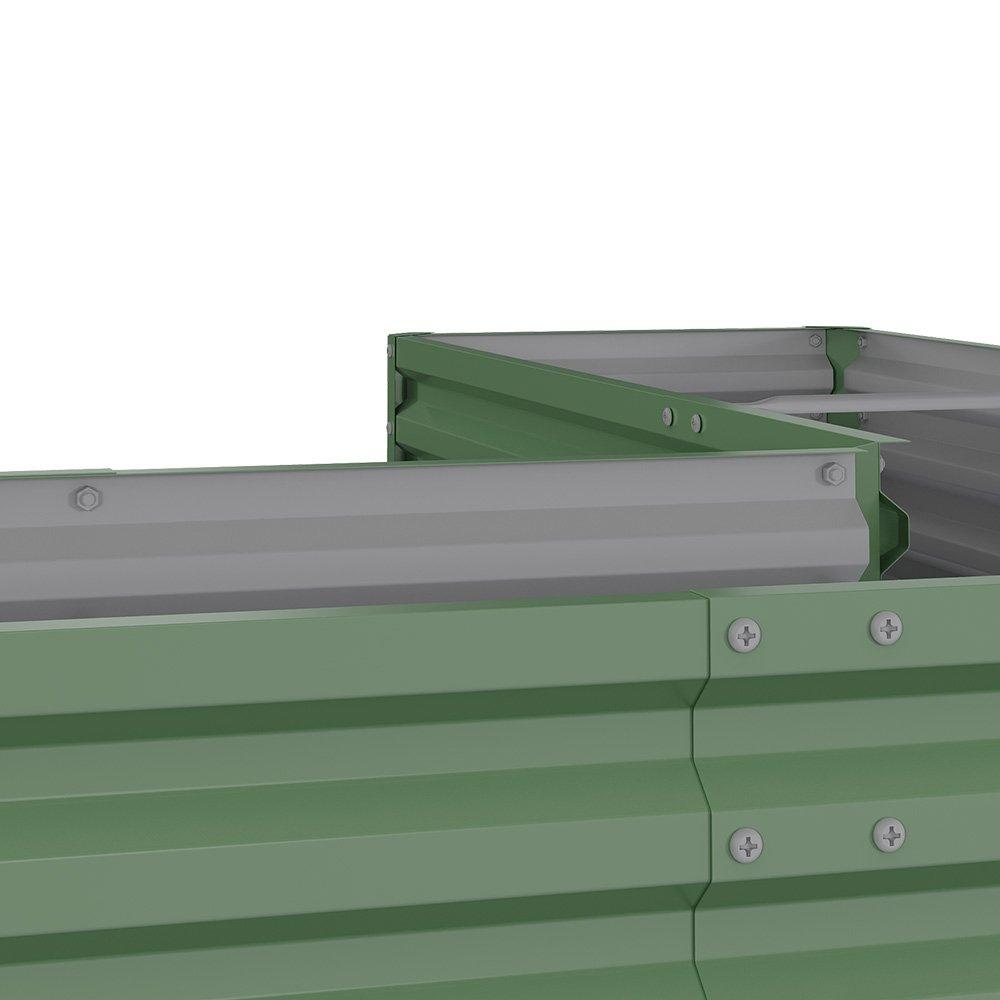Green - Breeins - Green L-Shaped Galvanized Steel Raised Garden Bed - 5