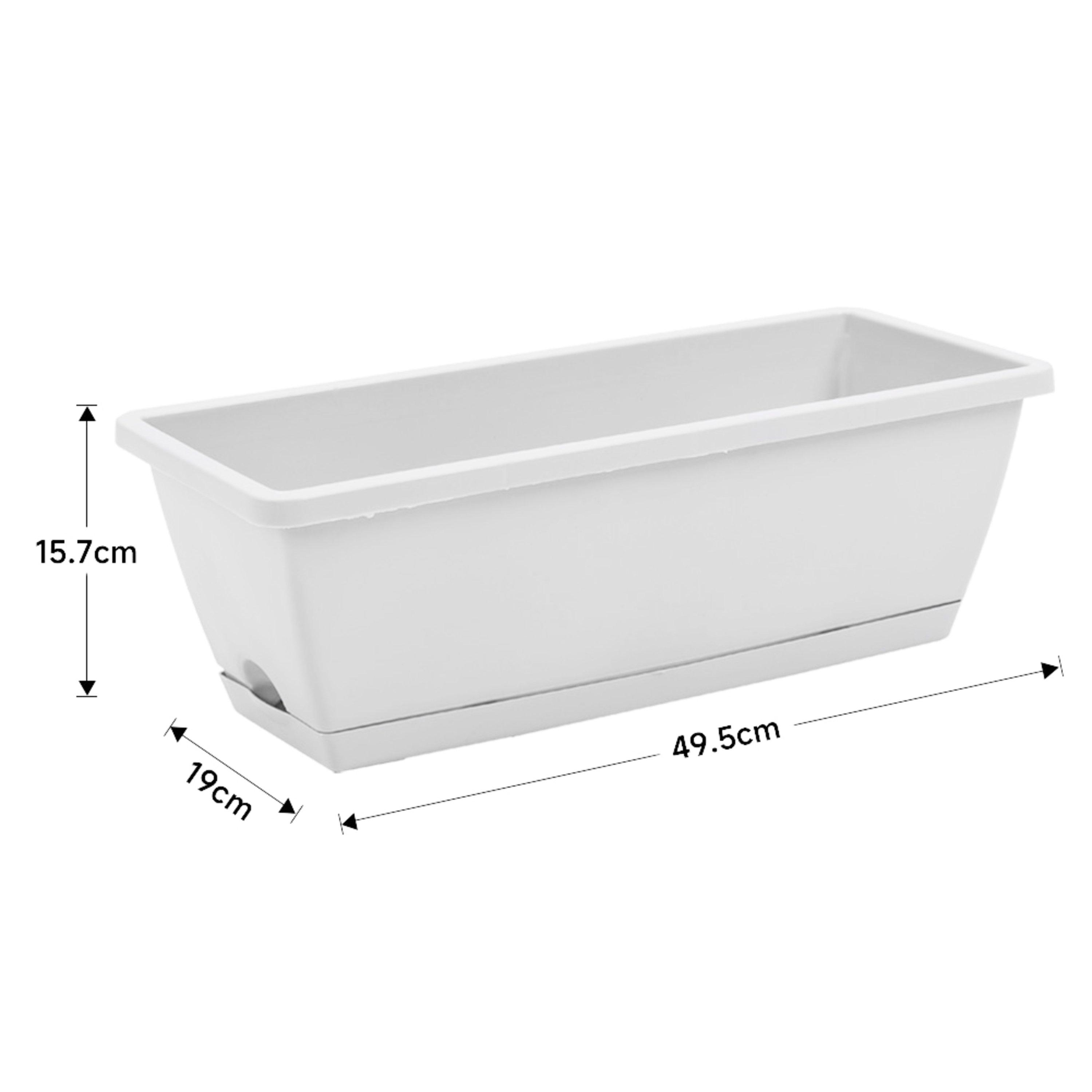 Grey White - Breeins - 5-Piece Rectangle Garden Planter Set - 7