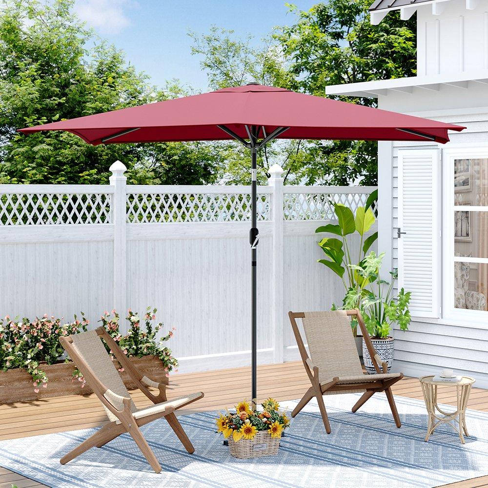 Red - Breeins - Waterproof Rectangular Parasol for Outdoor - 1