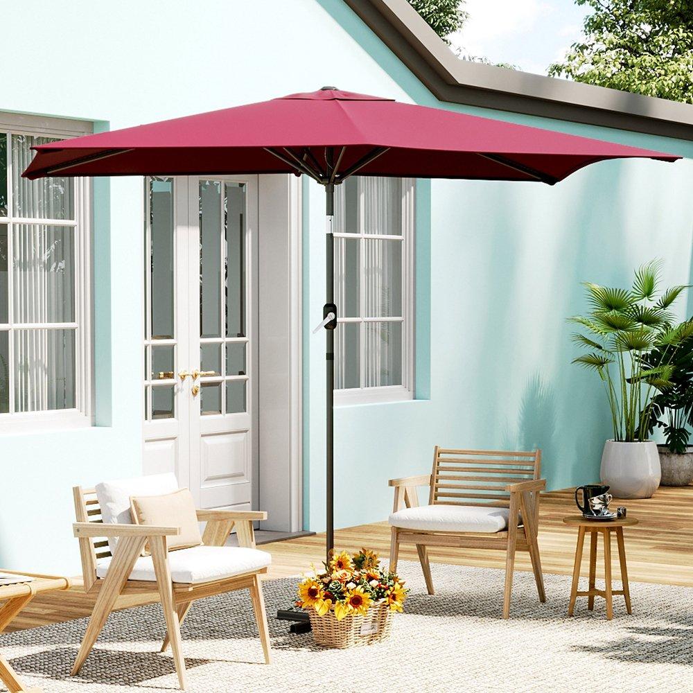 Red - Breeins - Waterproof Rectangular Parasol for Outdoor - 2