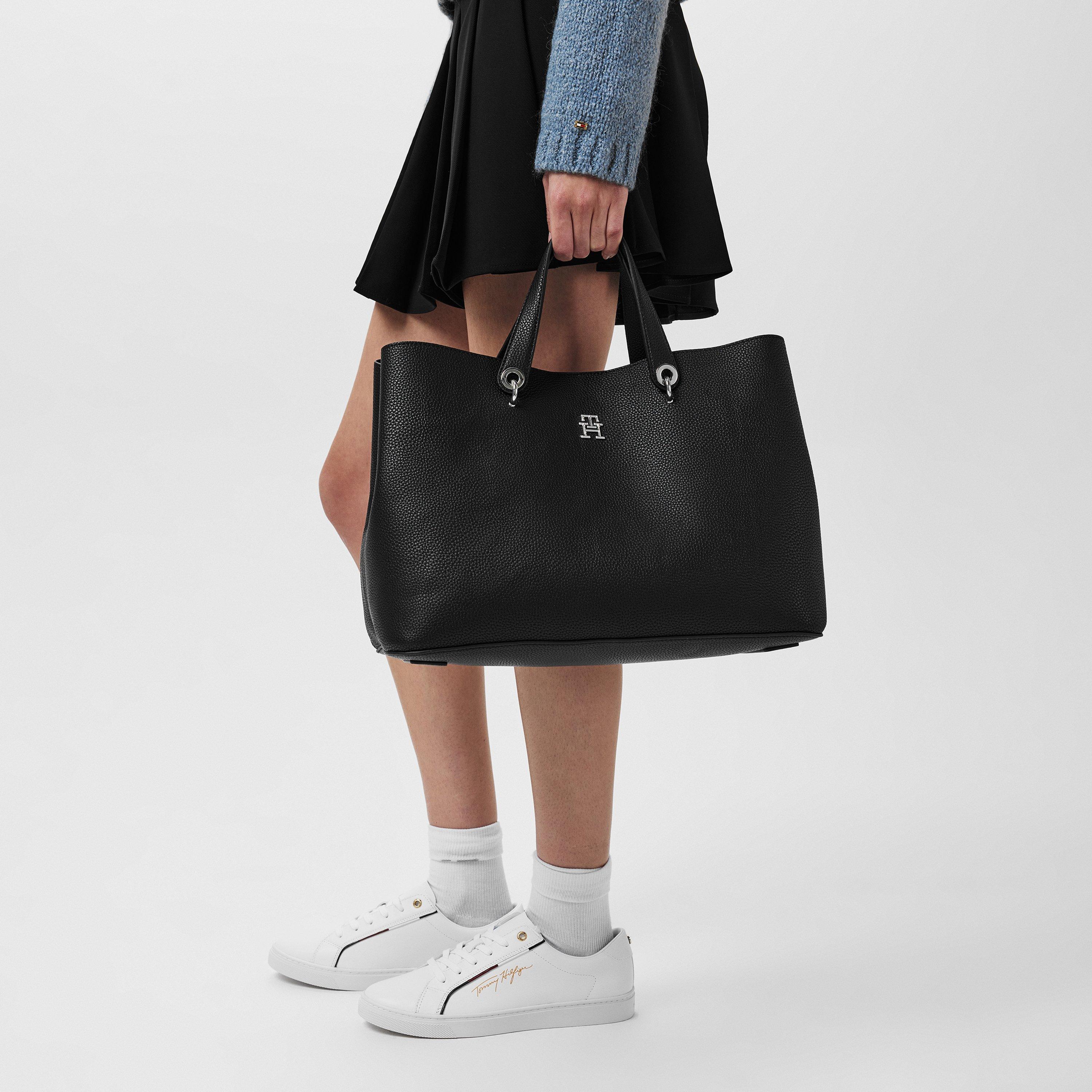 Zwart - Tommy Hilfiger - TH Emblem Satchel Bag - 2