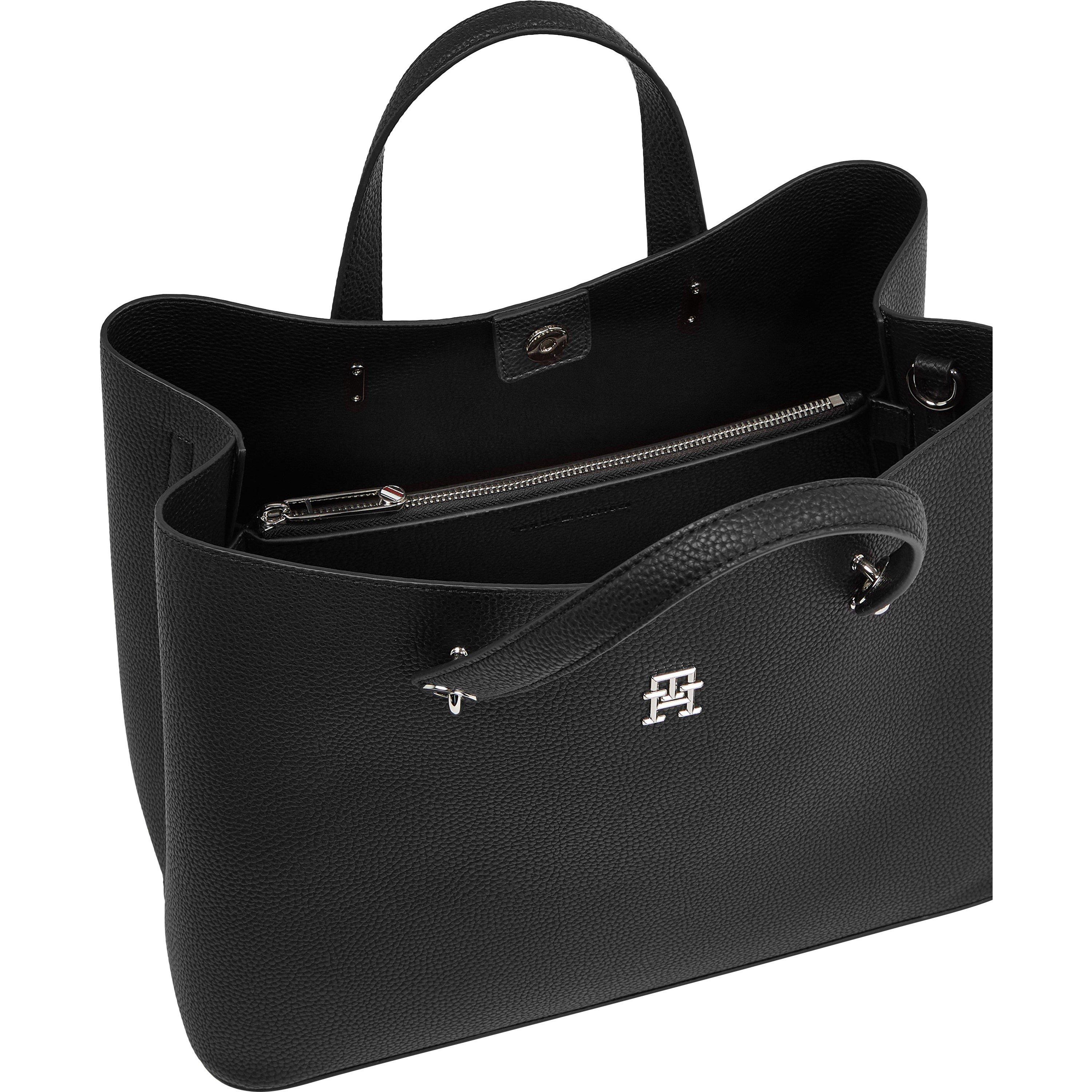 Zwart - Tommy Hilfiger - TH Emblem Satchel Bag - 3