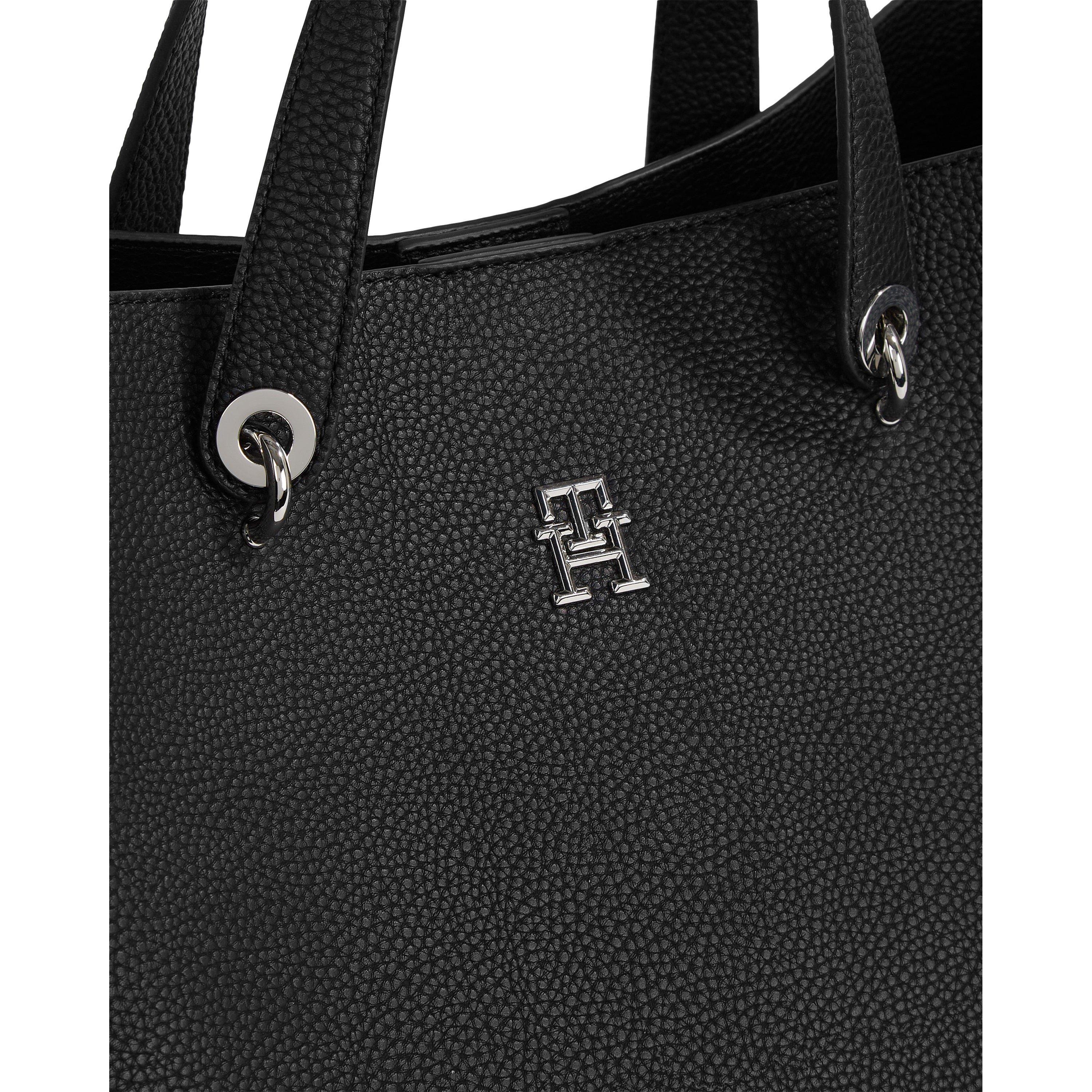 Zwart - Tommy Hilfiger - TH Emblem Satchel Bag - 5