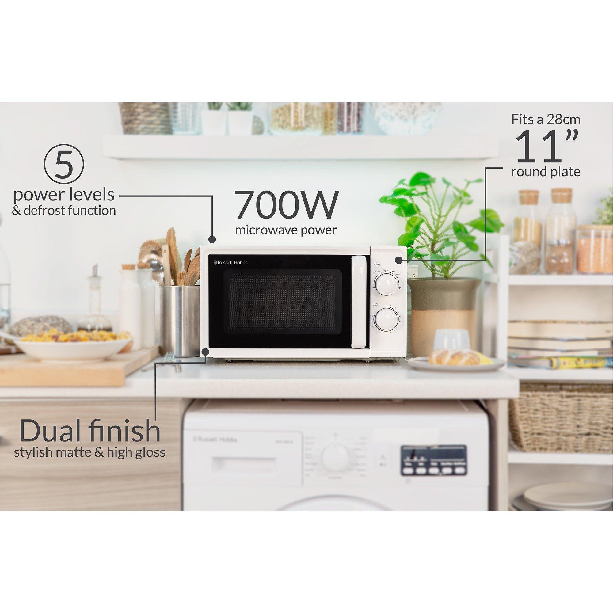 White - Russell Hobbs - RHM1725 17L Textures Manual Microwave in White - 2