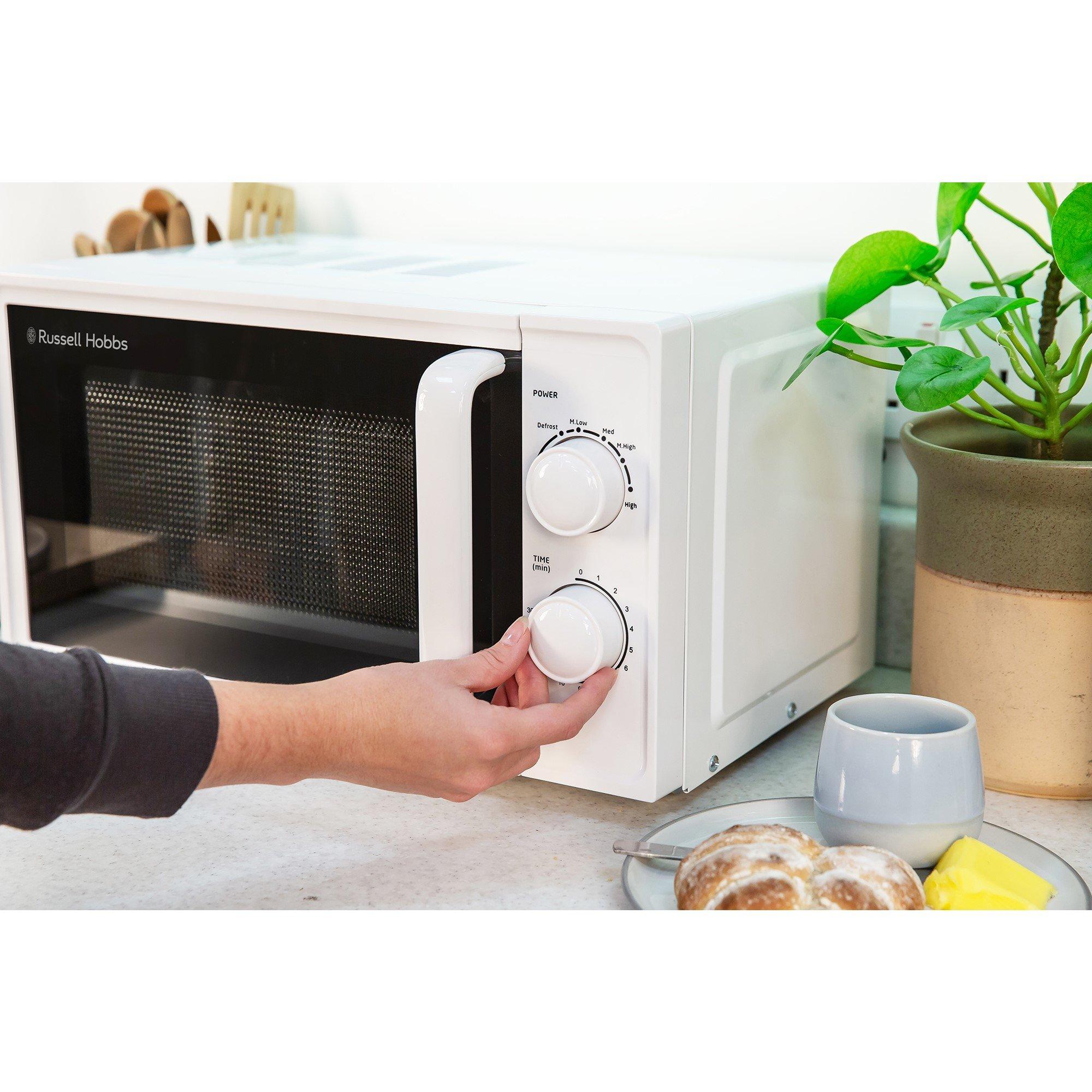 White - Russell Hobbs - RHM1725 17L Textures Manual Microwave in White - 6