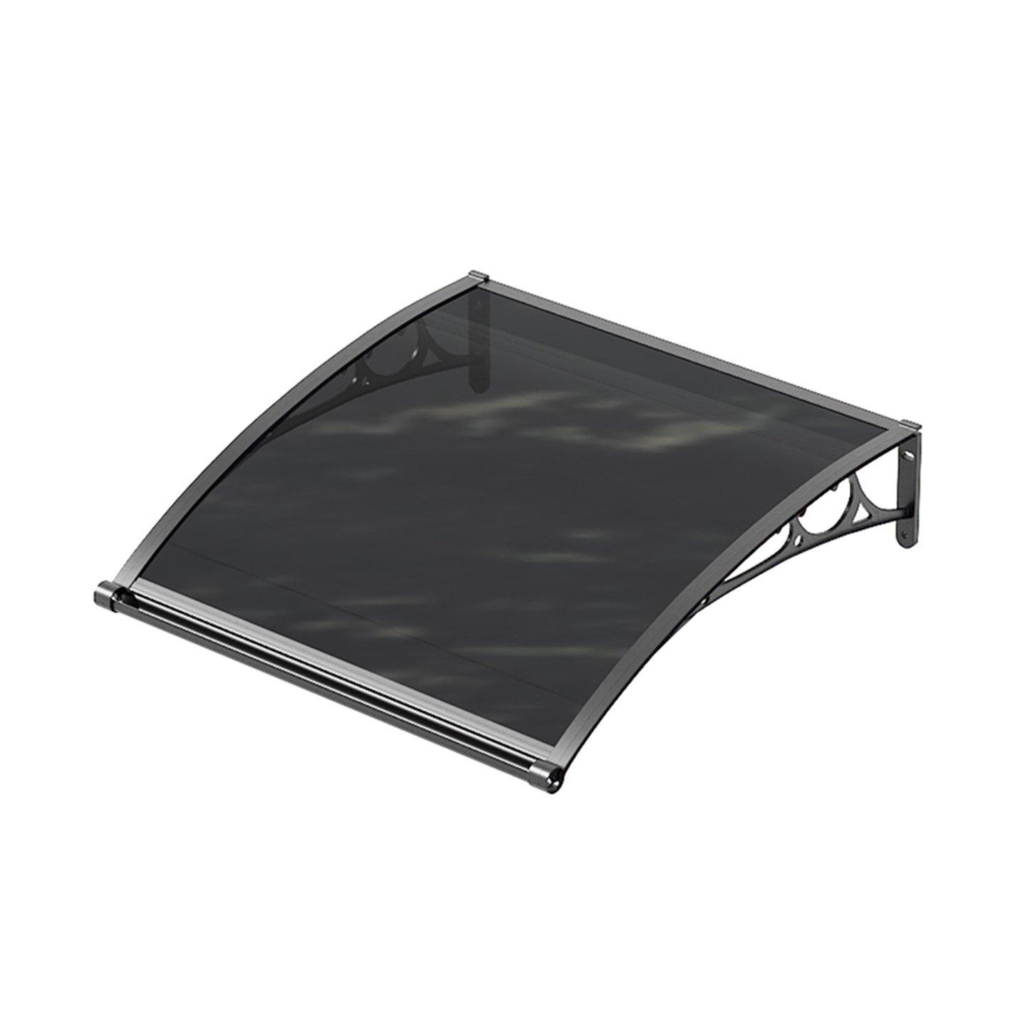 Black - Breeins - 100 x 100 x 23cm Outdoor Door Canopy Window Awning - 3