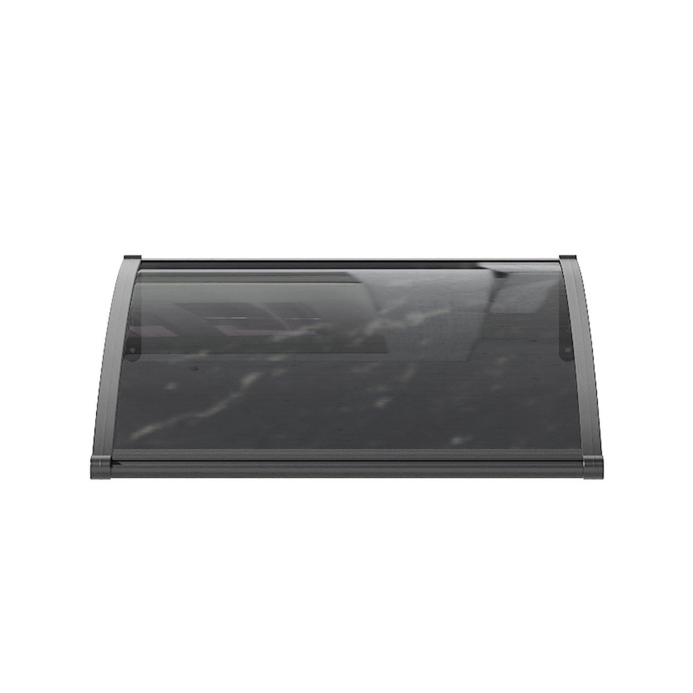 Black - Breeins - 100 x 100 x 23cm Outdoor Door Canopy Window Awning - 4