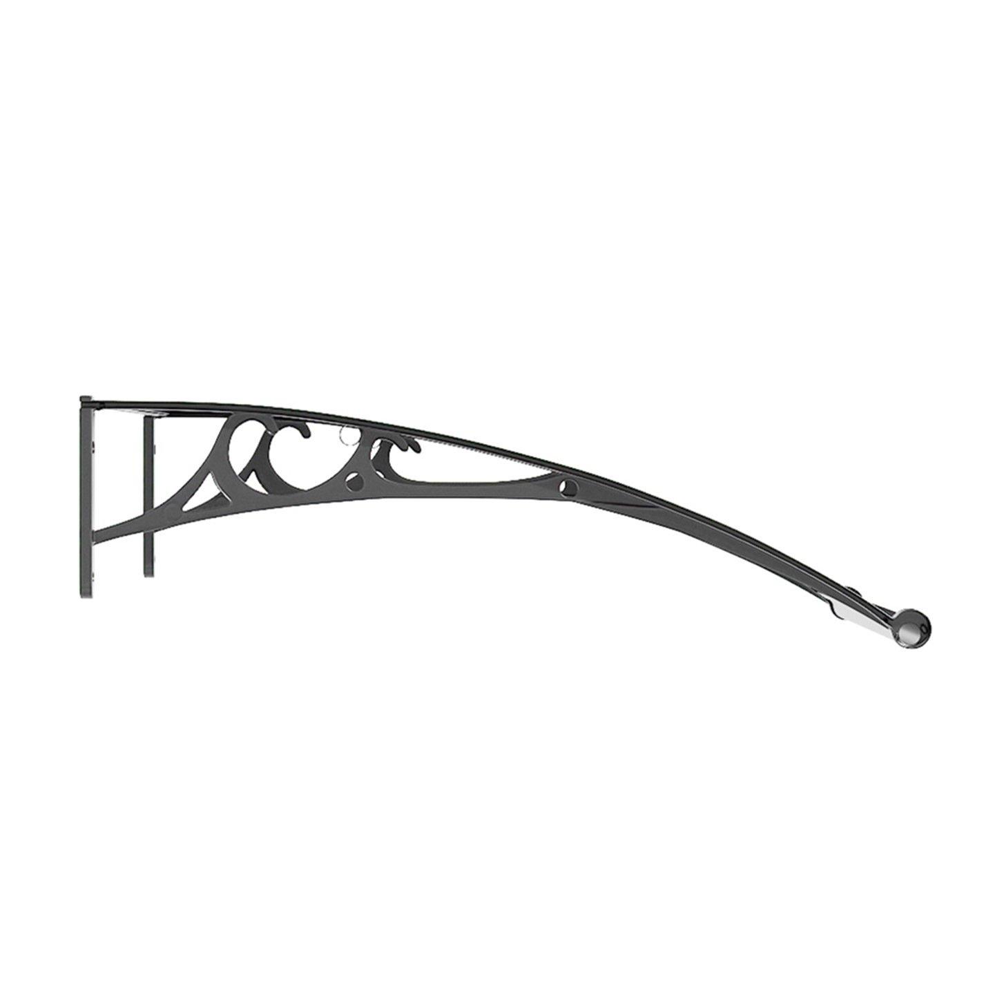 Black - Breeins - 100 x 100 x 23cm Outdoor Door Canopy Window Awning - 5