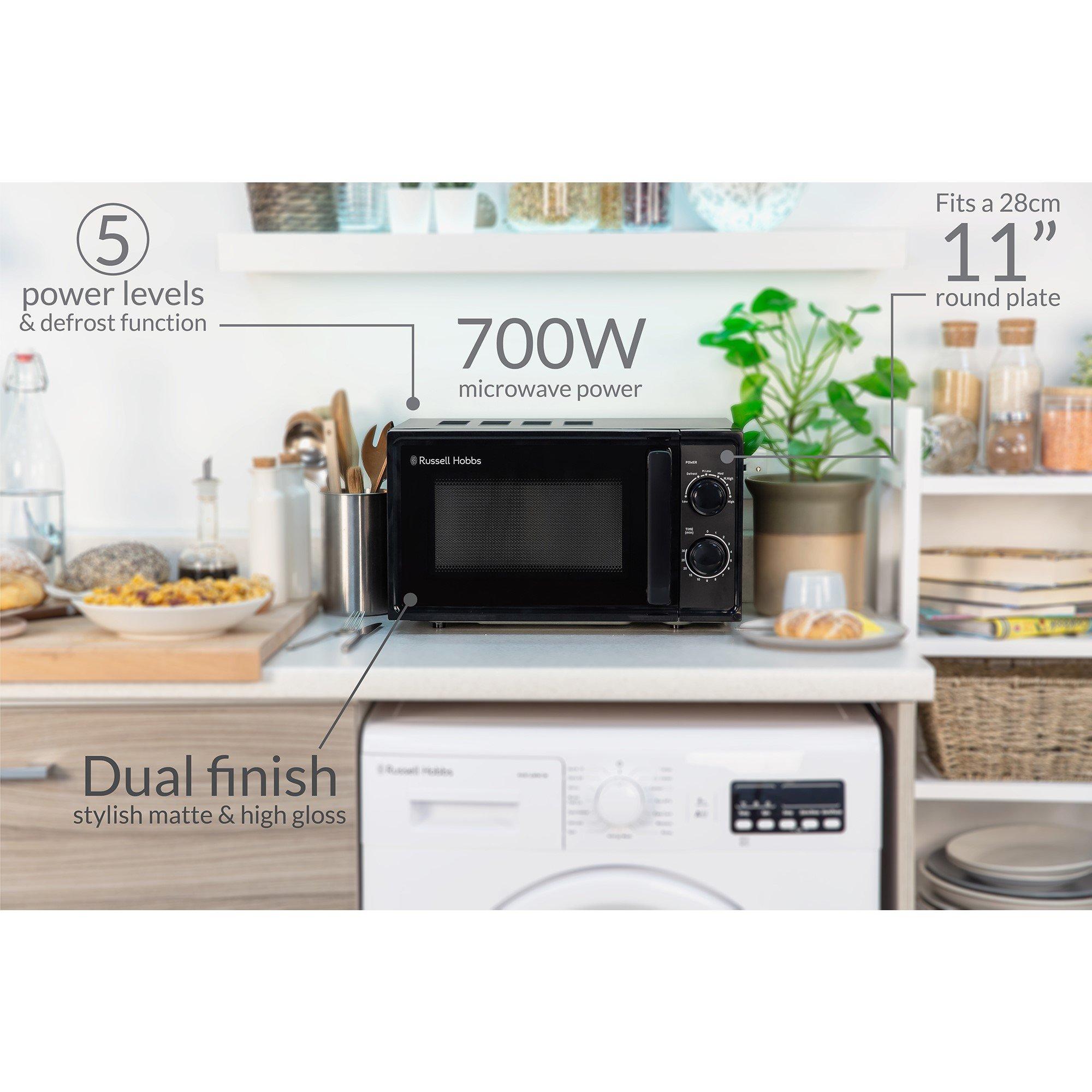 Black - Russell Hobbs - RHM1725B 17L Textures Manual Microwave in Black - 2