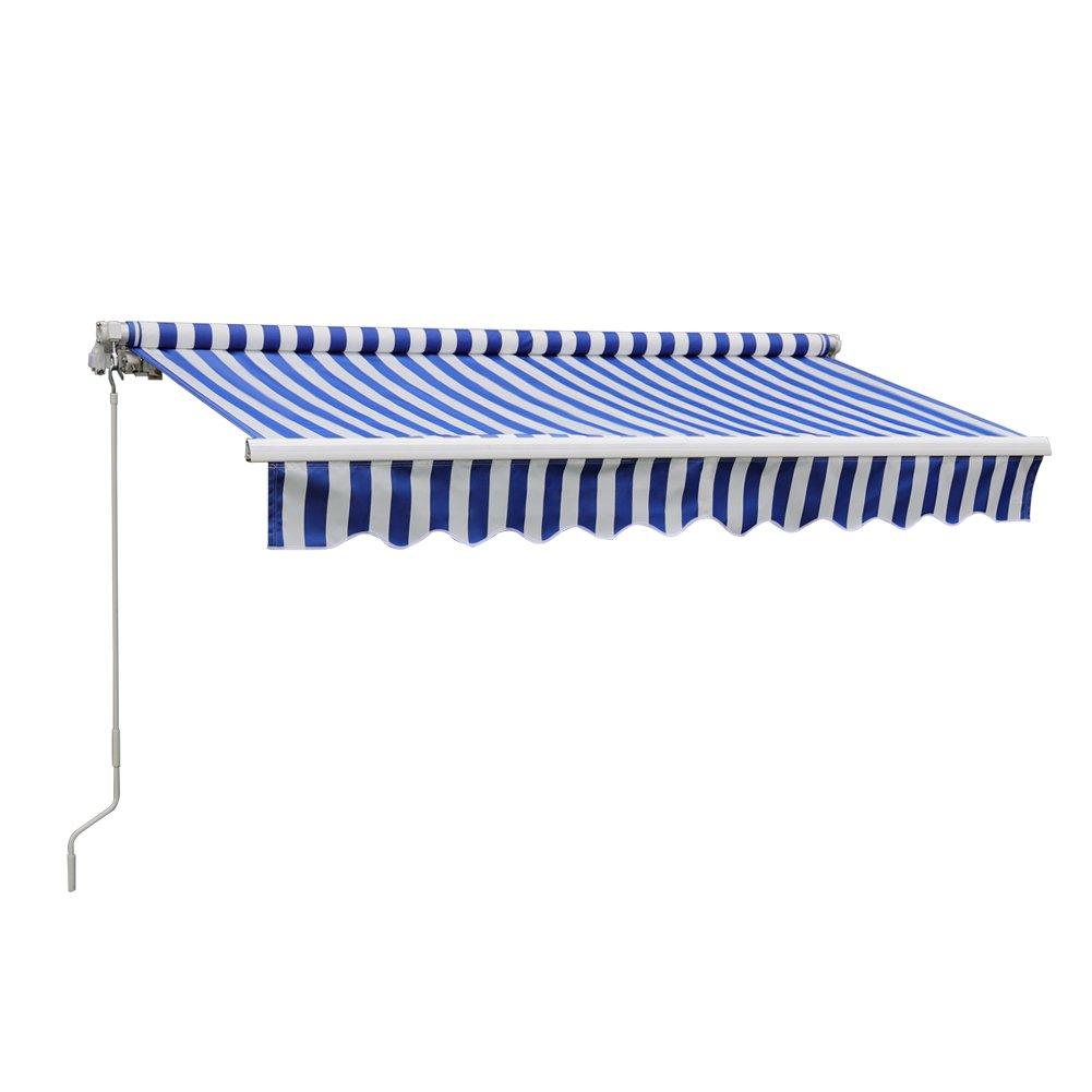 Blue And White - Breeins - 350 x 300cm Retractable Patio Awning Window & Door - 1