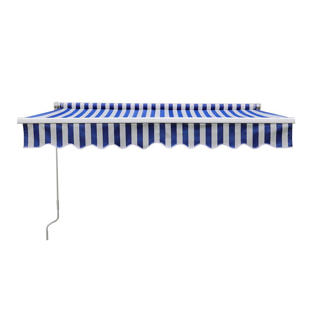 Blue And White - Breeins - 350 x 300cm Retractable Patio Awning Window & Door - 2