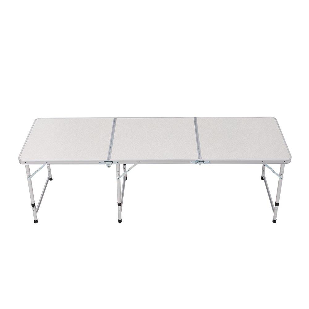 White - Breeins - Folding Picnic Table Set with 6 Stools - 2