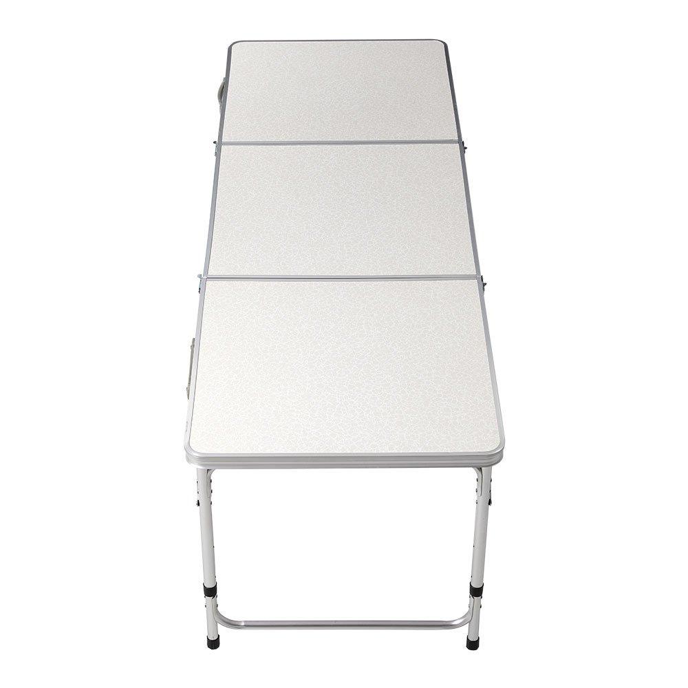 White - Breeins - Folding Picnic Table Set with 6 Stools - 4
