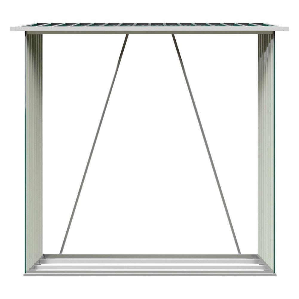 Green - Breeins - 157x157x71cm Outdoor Metal Firewood Storage Shed - 3