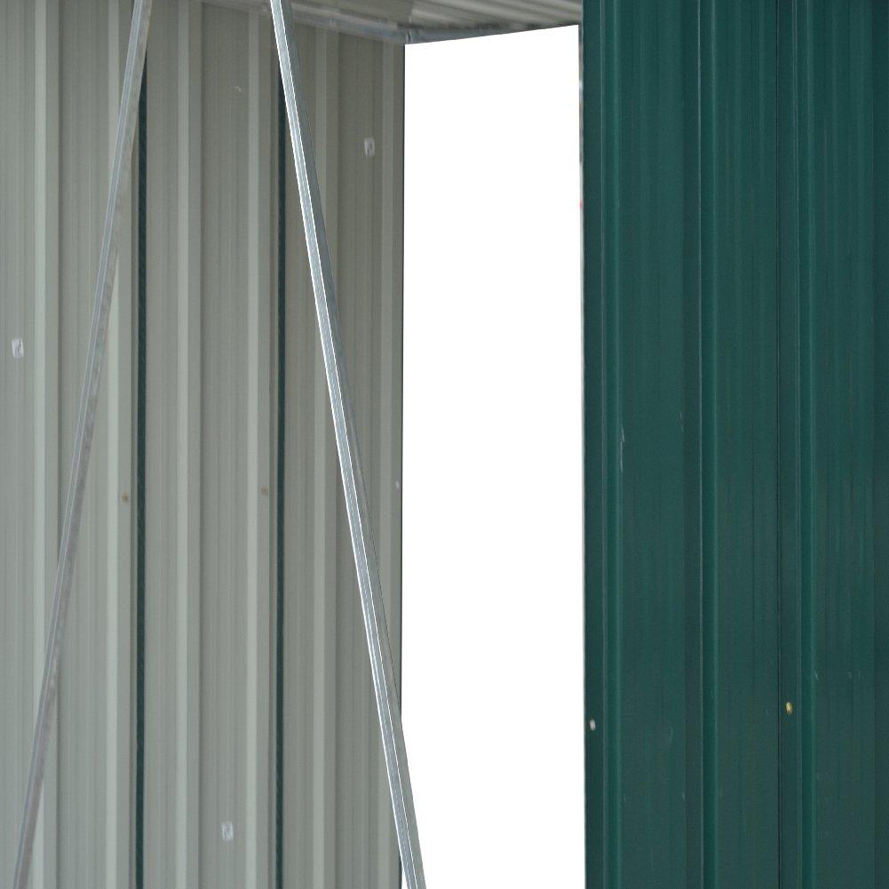 Green - Breeins - 157x157x71cm Outdoor Metal Firewood Storage Shed - 8