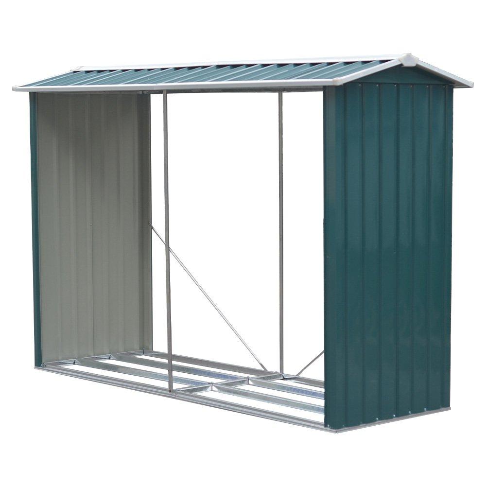 Green - Breeins - 240x86x160cm Steel Firewood Shed Rack - 2