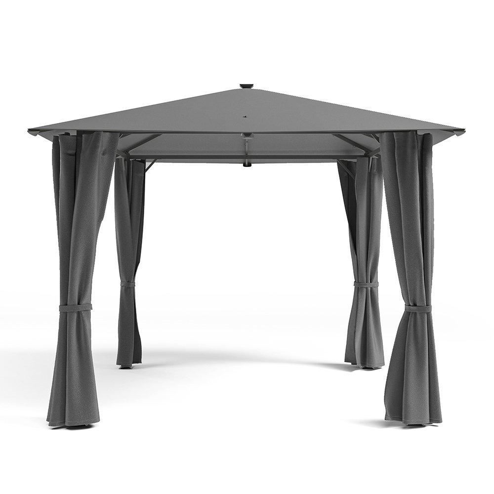 Grey - Breeins - Metal Gazebo with Lights - 3