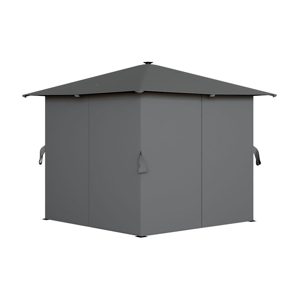 Grey - Breeins - Metal Gazebo with Lights - 5