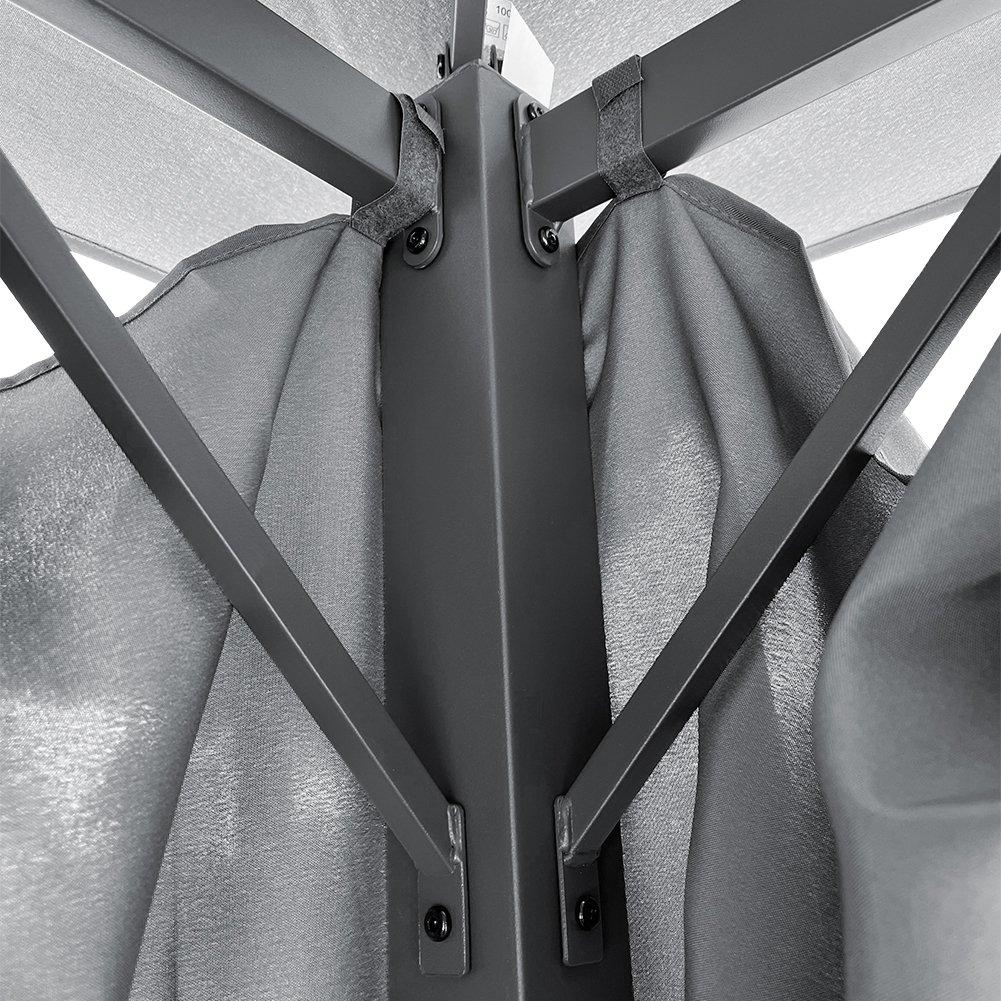 Grey - Breeins - Metal Gazebo with Lights - 6